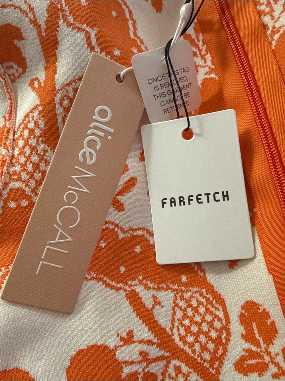 Alice McCall NWT Sittin Pretty Midi Mermaid Style Bold Orange Print US size 4 - Picture 15 of 16